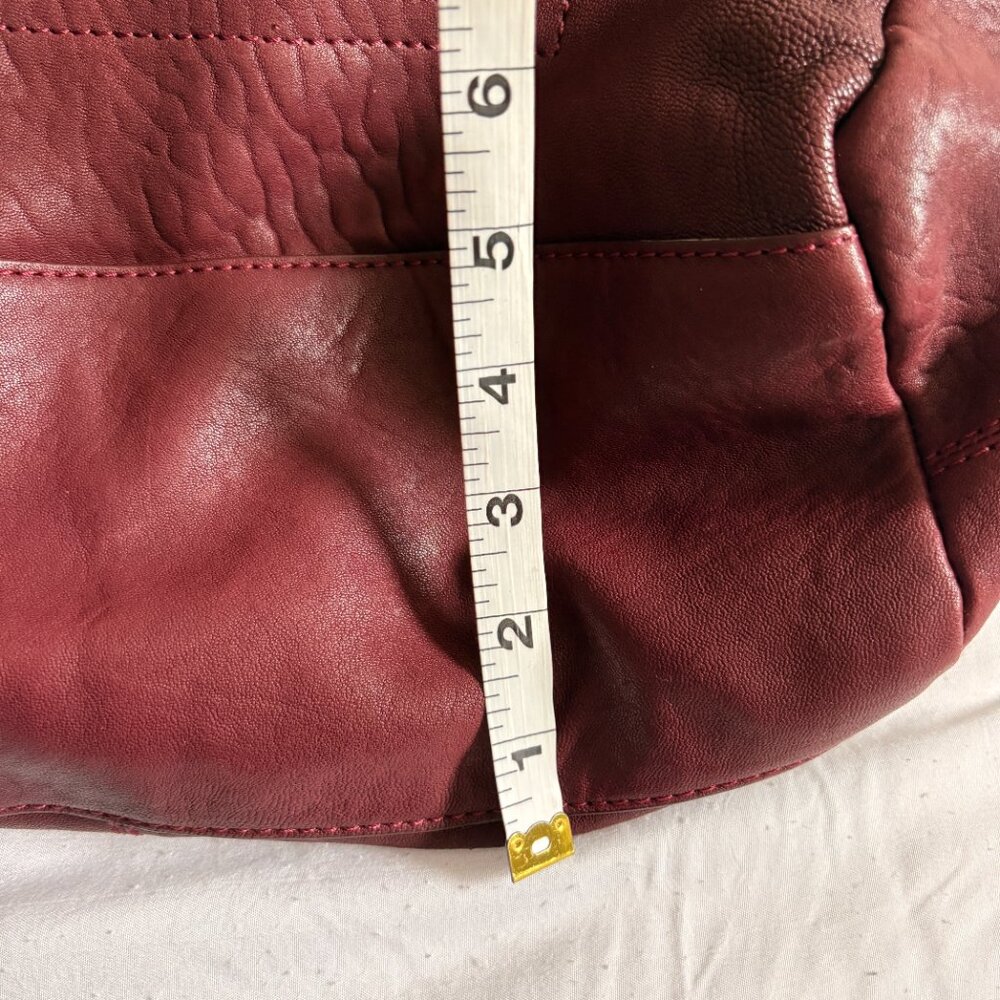 Sundance Burgundy and Brown Leather Satchel - Picture 10 of 10